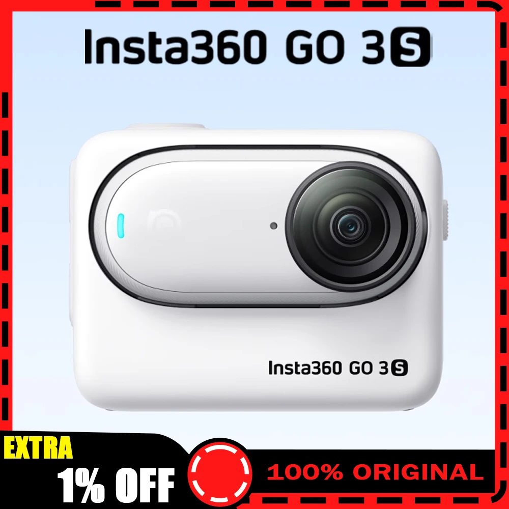 Insta360 GO 3S كاميرا الحركة الصغيرة 4K أسود أبيض 39g 64G 128G Action Pod AI تحرير مقاوم للماء FlowState Insta 360 GO3S أصلي #1