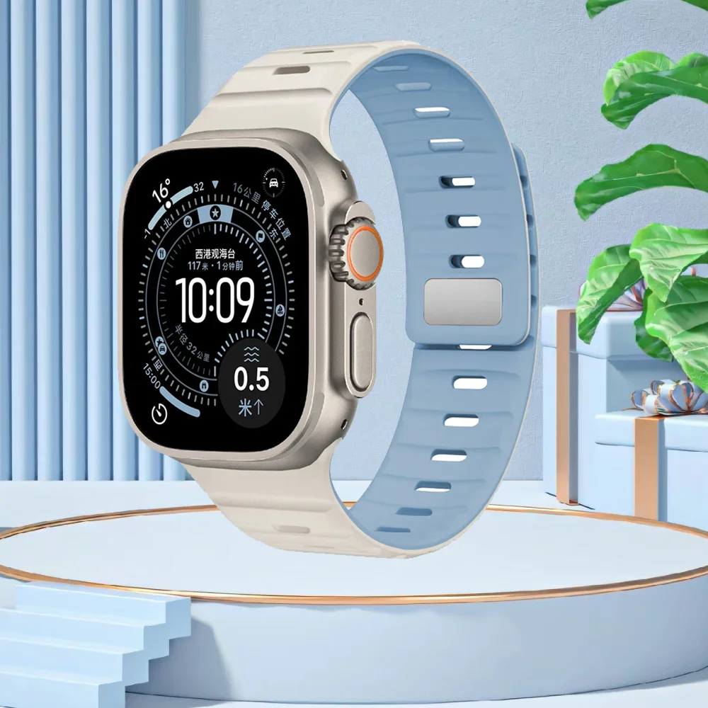 Magnetisches Silikonarmband für Apple Watch Ultra 3/2/1 49 mm 11 10 46 mm 42 mm Armband iWatch Band 9 8 7 6 5 4 SE 45 mm 41 mm 44 mm 40 mm