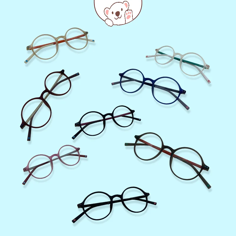 

Детские оправы для очков TR90, ультра легкие круглые детские оптические оправы для очков, гибкие прочные модные очки с защитой от лакости для мальчиков и девочек