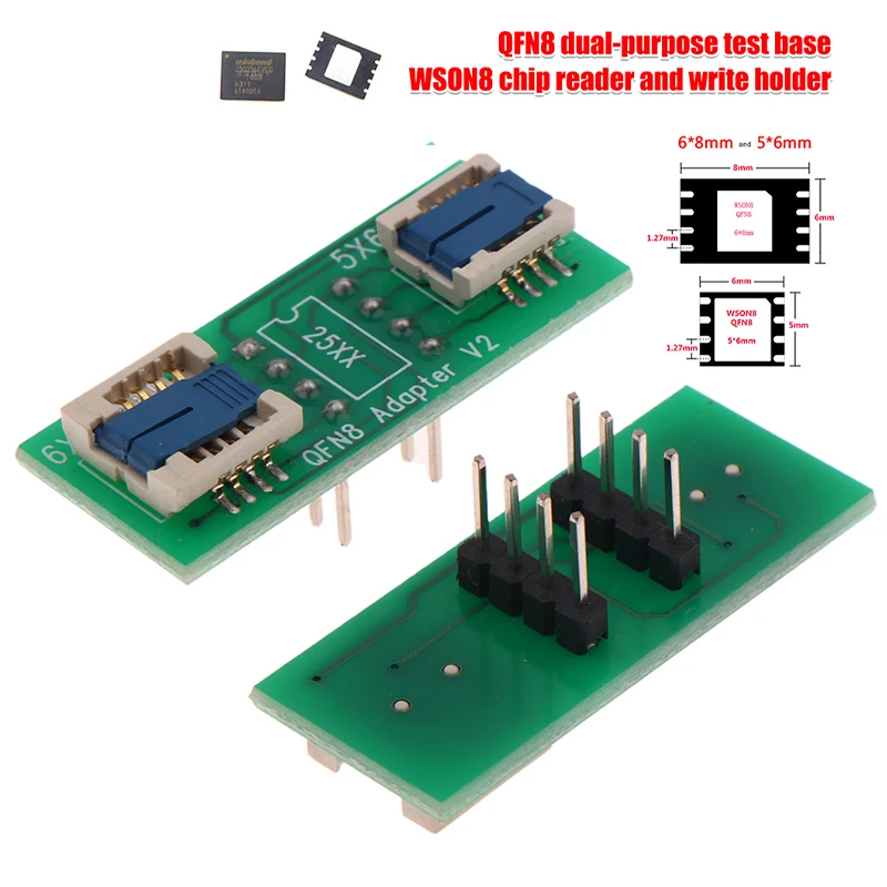 QFN8/WSON8 Universal Two-in-one Socket / Adapter For Both 6*5MM And 8*6MM Chips SMT BIOS Flash Socket