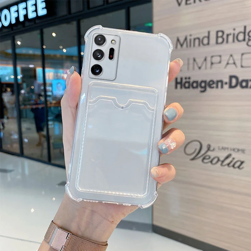 Card Bag Wallet Clear Crystal Case For Samsung Galaxy A52 A72 A42 A32 A22 A13 A23 A33 A53 5G A12 A13 A51 A71 A21S A30S A50 Cover