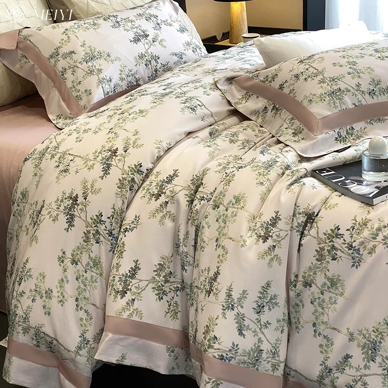 

Customizable Pastoral Print Lyocell Tencel Cotton Four-piece Set