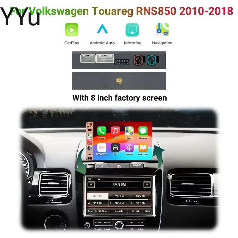 for Volkswagen Touareg RNS850 2011-2017 Wireless CarPlay Android Auto Adapter 8 inch Screen Mirroring AirPlay Multimedia