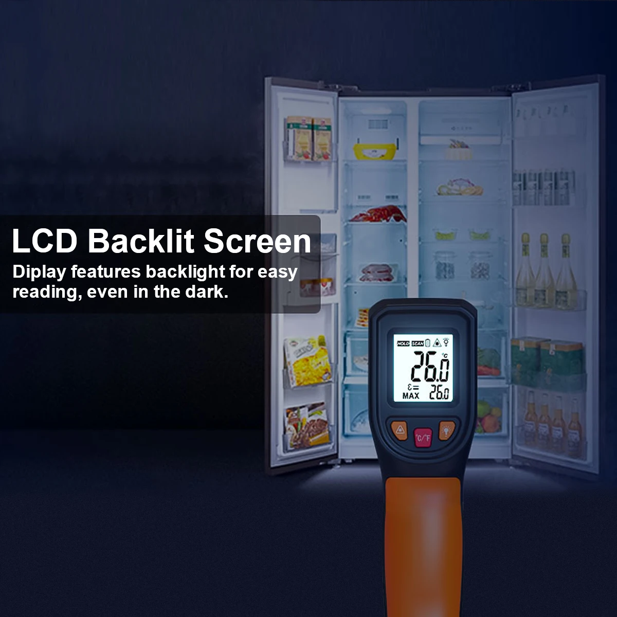 ميزان الحرارة بالأشعة تحت الحمراء عدم الاتصال ميزان حرارة الطعام بندقية ميزان الحرارة المنزلية الرقمية لأدوات الطبخ المطبخ 600 ℃ #6