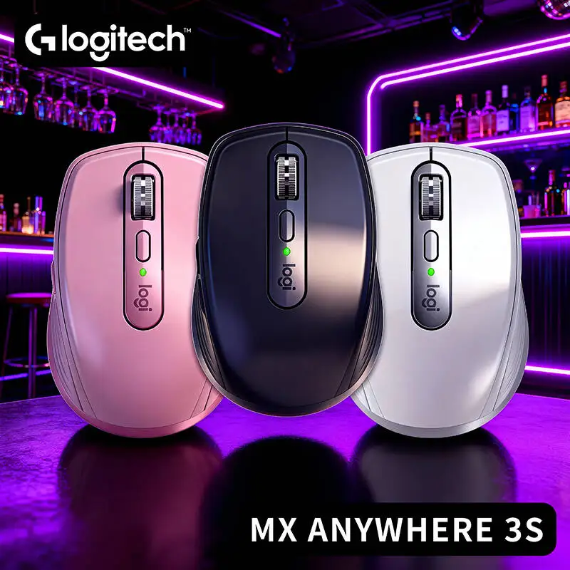 

Logitech MX Anywhere 3S Wireless Mouse 8000 DPI Silent Click Ergonomic Rechargeable Compact for Laptop PC Gaming Business Trip