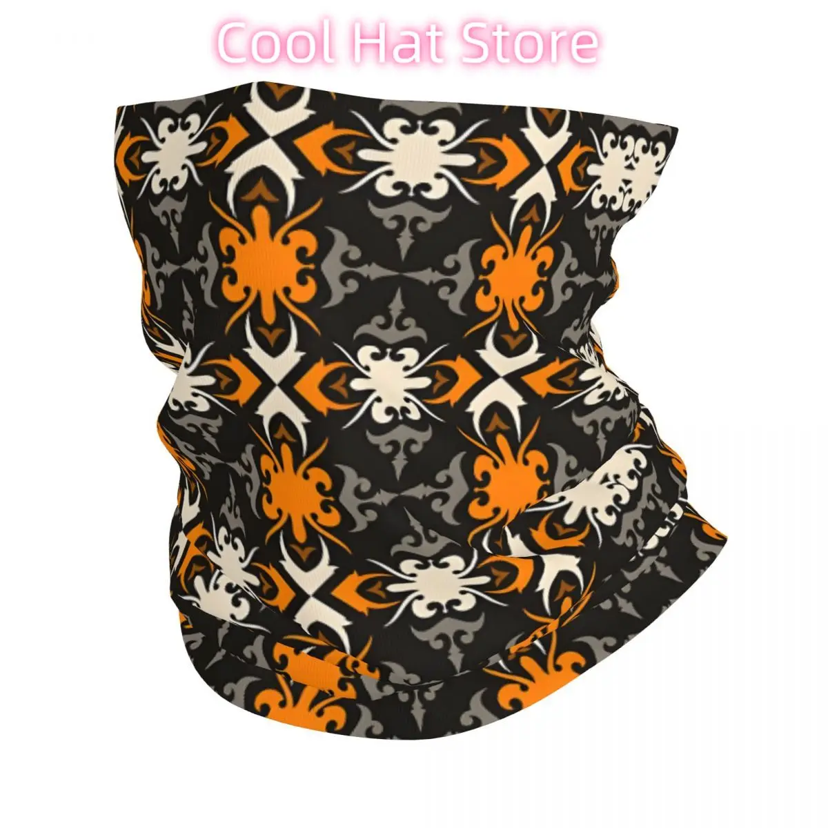 

Dayak Ethnic Pattern Headband Neck Warmer Men Ski Running Tube Scarf Medical Nurse Face Bandana Gaiter