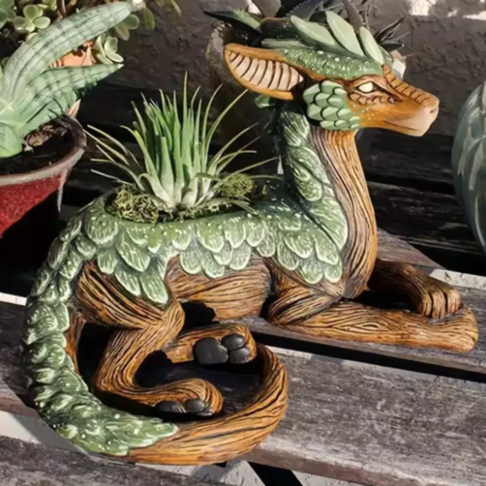 Creative Dragon Tree Resin Planter, Succulent Flower Pot & Garden Statue, Ideal Nature Gift for Friends and Family