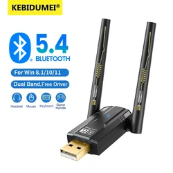150m Bluetooth 5.4 USB Adapter 5.3 Dongle Driver Free for Windows 11/10/8.1 Mouse Keyboard Audio Receiver Transmitter Bluetooth