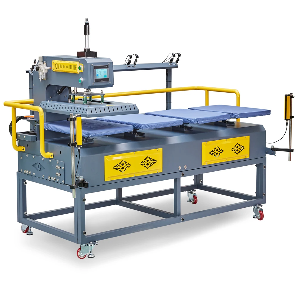 P New Arrive Automatic Pneumatic Four Station Heat Transfer  Machine, Heat Press Machine for Fabric Customized Press