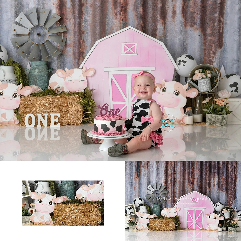 

Cow Farm Crazy Backdrops Kids Child Cake Smash Photocall Farmer Theme Birthday Photo Backgrounds