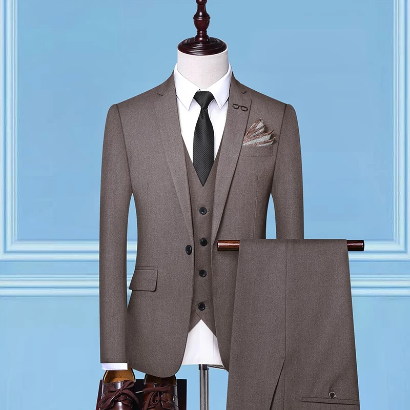 

High Quality Wedding Suit (suit + Vest + Trousers) 2024 Men's Stylish and Handsome Business Casual Banquet Three-piece Set M-5XL
