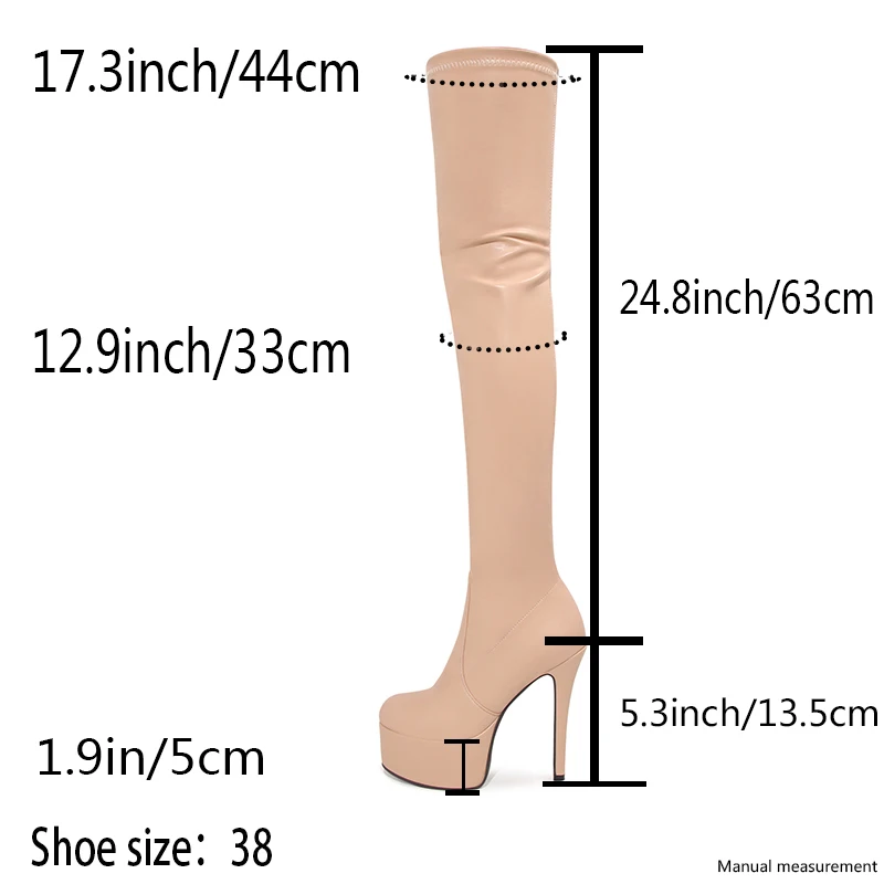 2024 Platform Boots Sexy High Heels Thick Sole Women\'s Over The Knee Boots Big Size Lady Thigh High Boots