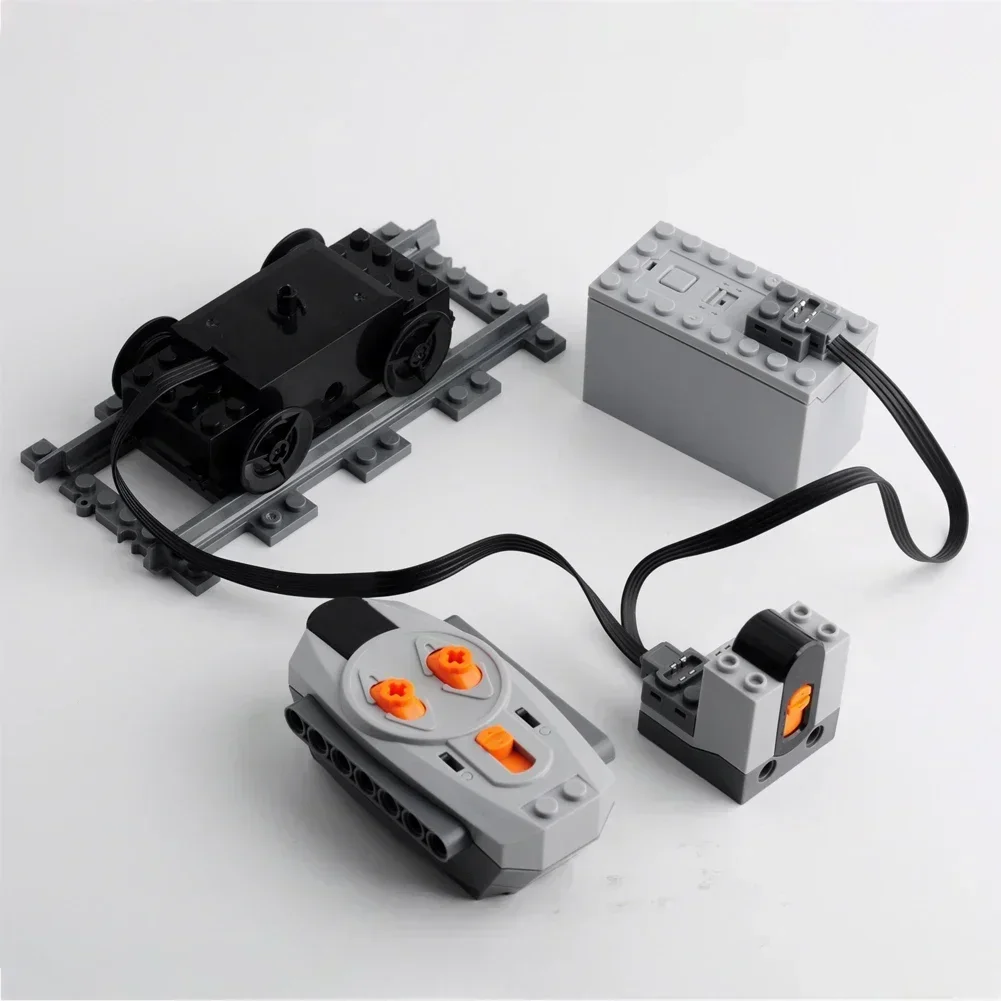 1/4 Uds. Funciones de energía Motor de tren 88002 MOC Motor de potencia bloques de construcción para 10254 53401 53400 pistas de riel