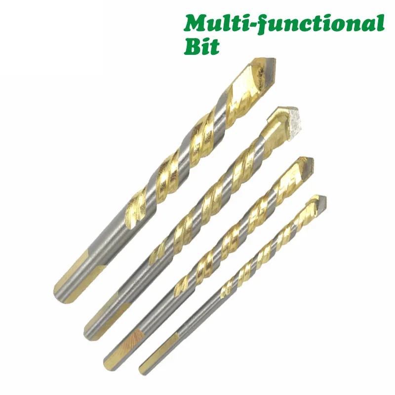 4PCS/Set 6 8 10 12mm Multi-functional Glass Drill Bit Triangle Bits For Ceramic Tile Concrete Brick Metal Stainless Steel Wood