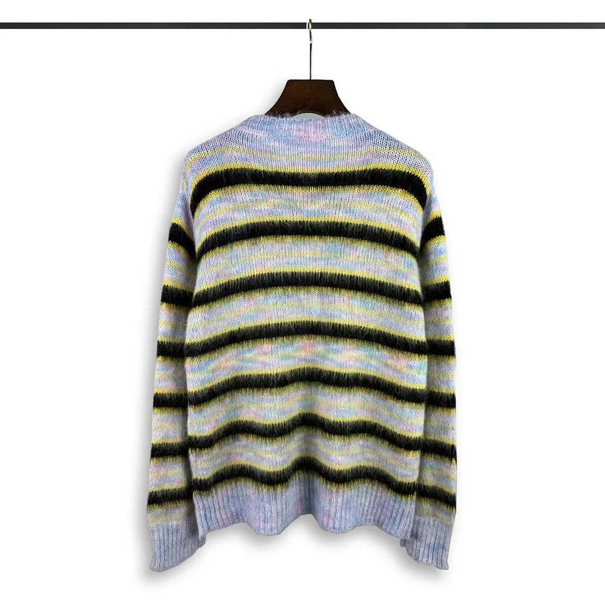 Color Match Striped Autumn and Winter Pullover Sweater for Men and Women Patchwork Baggy Crew Neck Streetwear Knitted Sweater