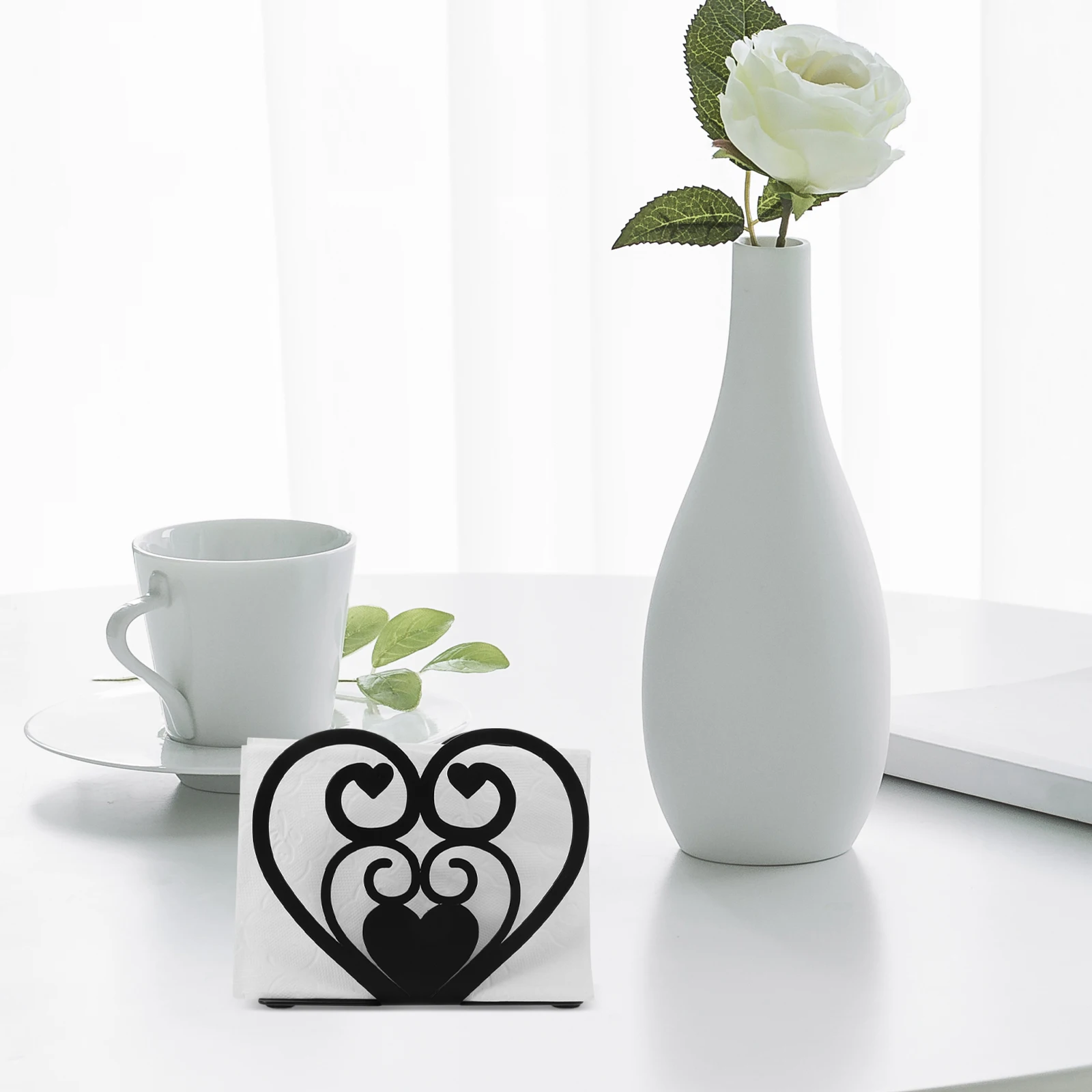 

Metal Napkin Holder Stand Vintage Style Tissue Dispenser Kitchen Paper Towel Organizer For Home Restaurant Dining Table Use