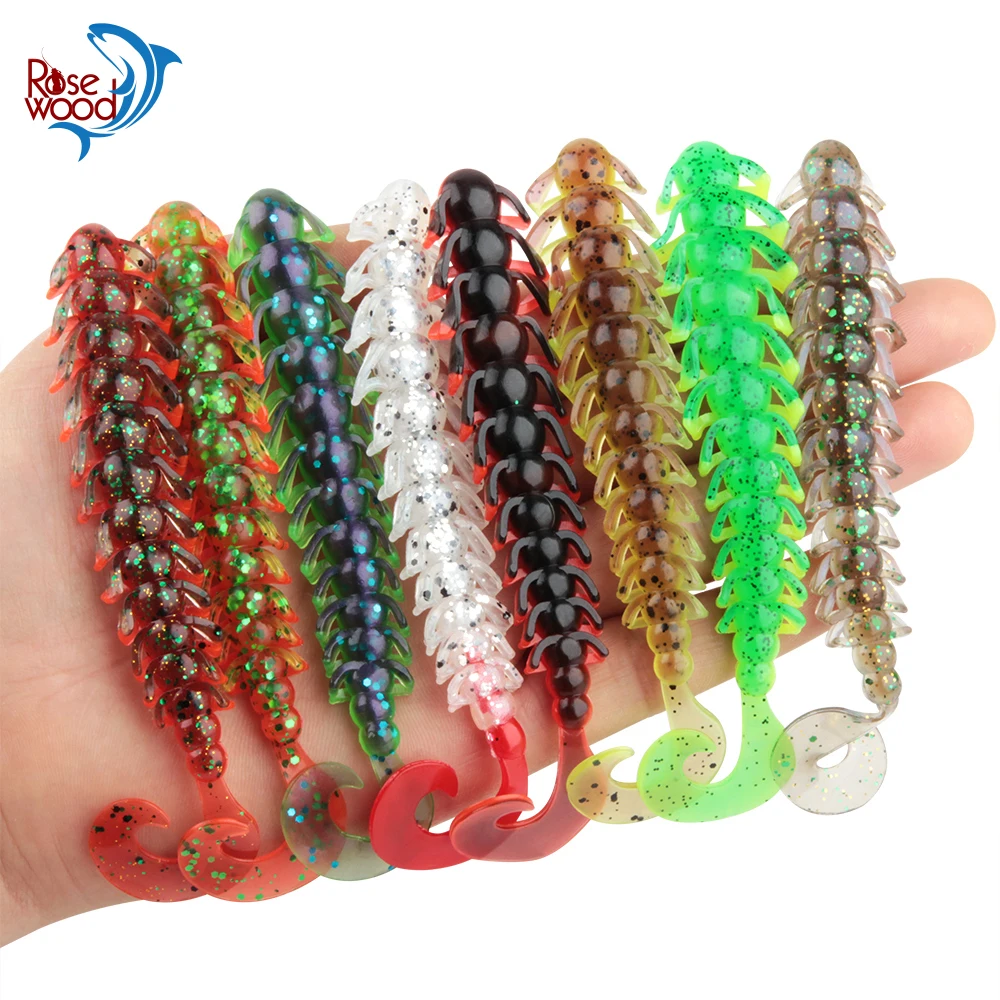 Rosewood Bugsy Segmented Worm Fishing Lure 115mm Silicone Soft Bait Fake Fishbait Wobbler For Pike Bass Bait Artificial Fishing