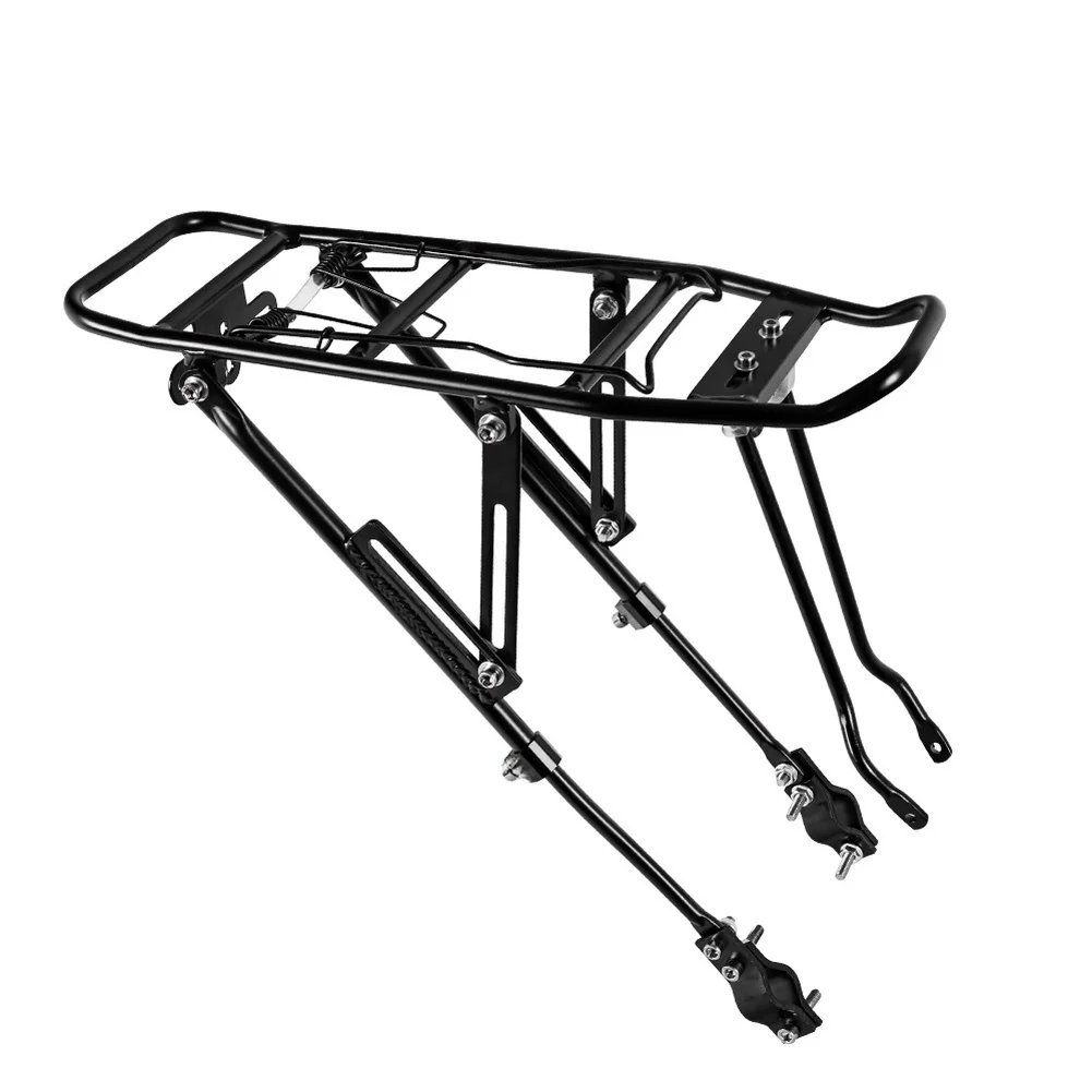 Aluminum Alloy For Disc Brake Compatible Rear Rack for Mountain Bikes Featuring Pre Drilled Mounting Holes and Secure Hardware