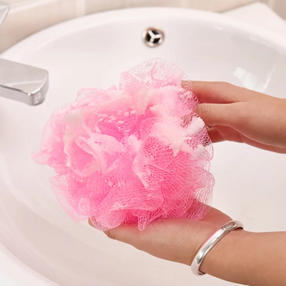 

8Pcs Shower Bath Ball Mesh Soft Exfoliating Scrub Sponge Hanging Rope Bath Body Cleanse Shower Gel Lather Sponge