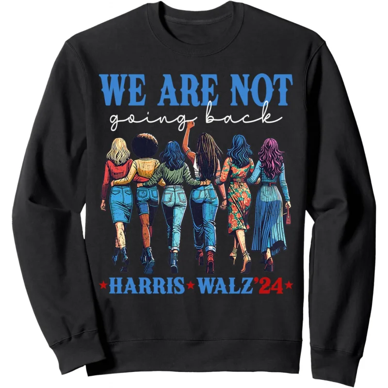 เราจะไม่กลับไป Kamala Harris Waltz No. 24เสื้อพิมพ์ลายที่มีลวดลายภรรยาของประธานาธิบดี