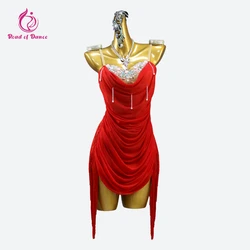Latin Dance Dress Practice Wear Clothing Woman Line American Skirt Prom Competition Costume Fringed Suit Sexy Girl Stage Cabaret