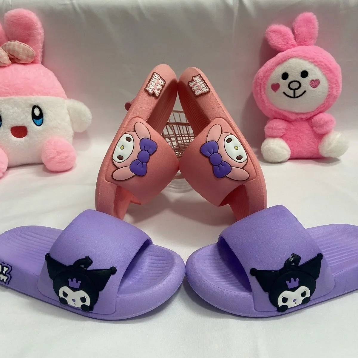 2024 new slippers for children, boys and girls, indoor soft sole, summer home, Kuromi anti slip, high beauty slippers, popular