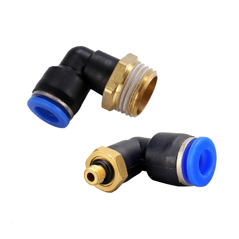 10PCS PL Threaded Elbow Pneumatic 4 8 10mm Pipe Hose Connector Quick Release Fitting 1/4 1/2 Pneumatic One-touch Fittings