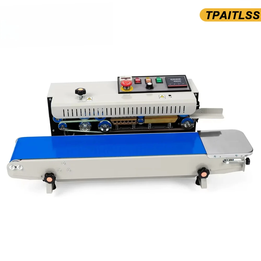 FR-770 With Counter Horizontal Printing Wheel Continuous Plastic Bag Film Band Sealing Machine Date Factory Kitchen Food