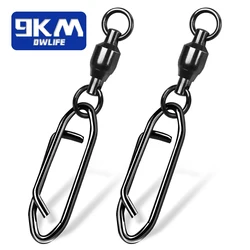 Fishing Swivels Snap 25~100Pcs Ball Bearing Swivel Saltwater Fishing Lures Connector Stainless Steel Power Fishing Clips Tackle