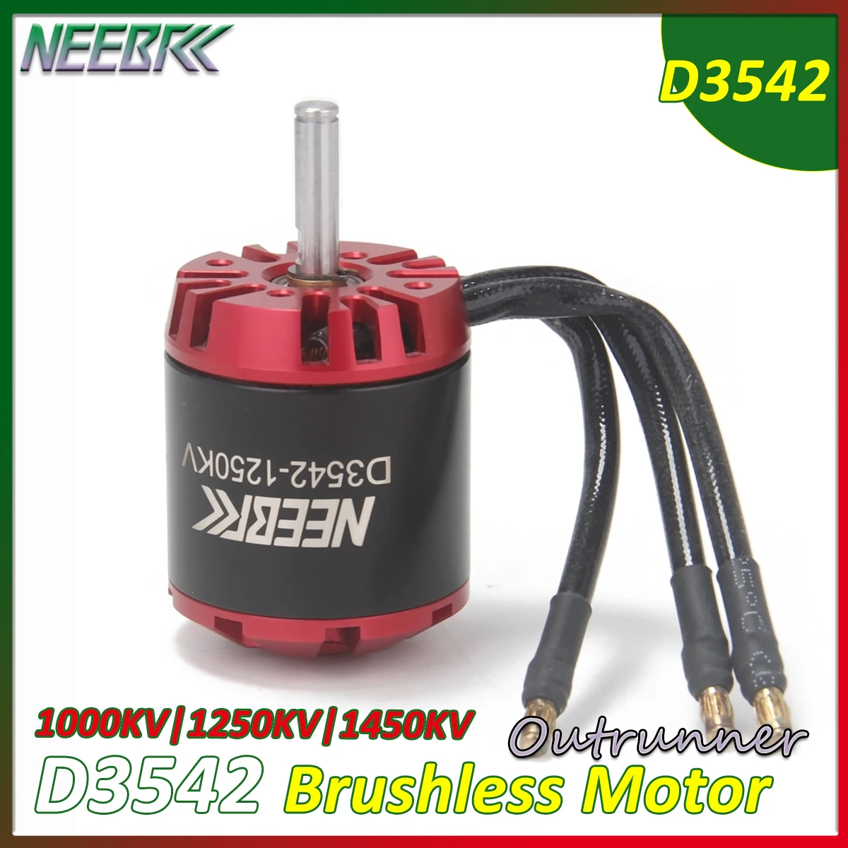 NEEBRC D3542 1000KV 1250KV 1450KV Brushless Motor Outrunner for RC Fixed-wing Quadcopter Helicopter Airplane FPV Drone Model Toy