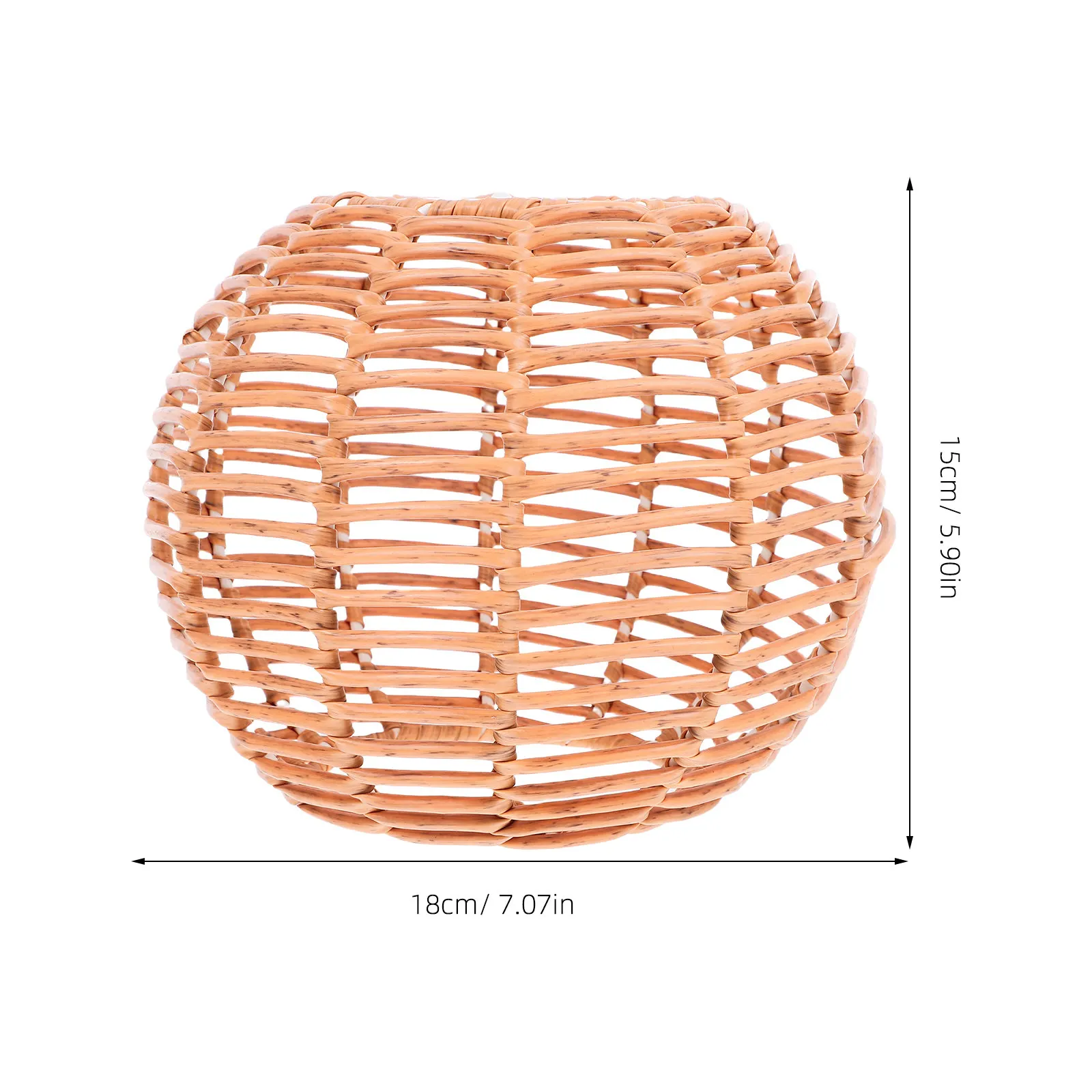 Retro Woven Pendant Lamp Shade, Faux Rattan Ceiling Light Cover for Living Room, Bedroom & Cafe Decor