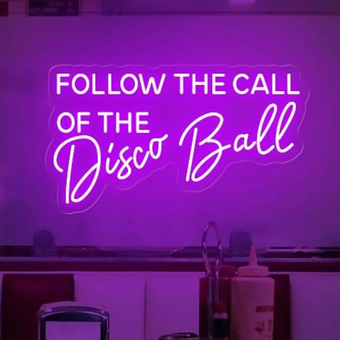 Disco Ball Neon Sign Retro Dance Art Decor Restaurant Home Art Handing Wall Decor
