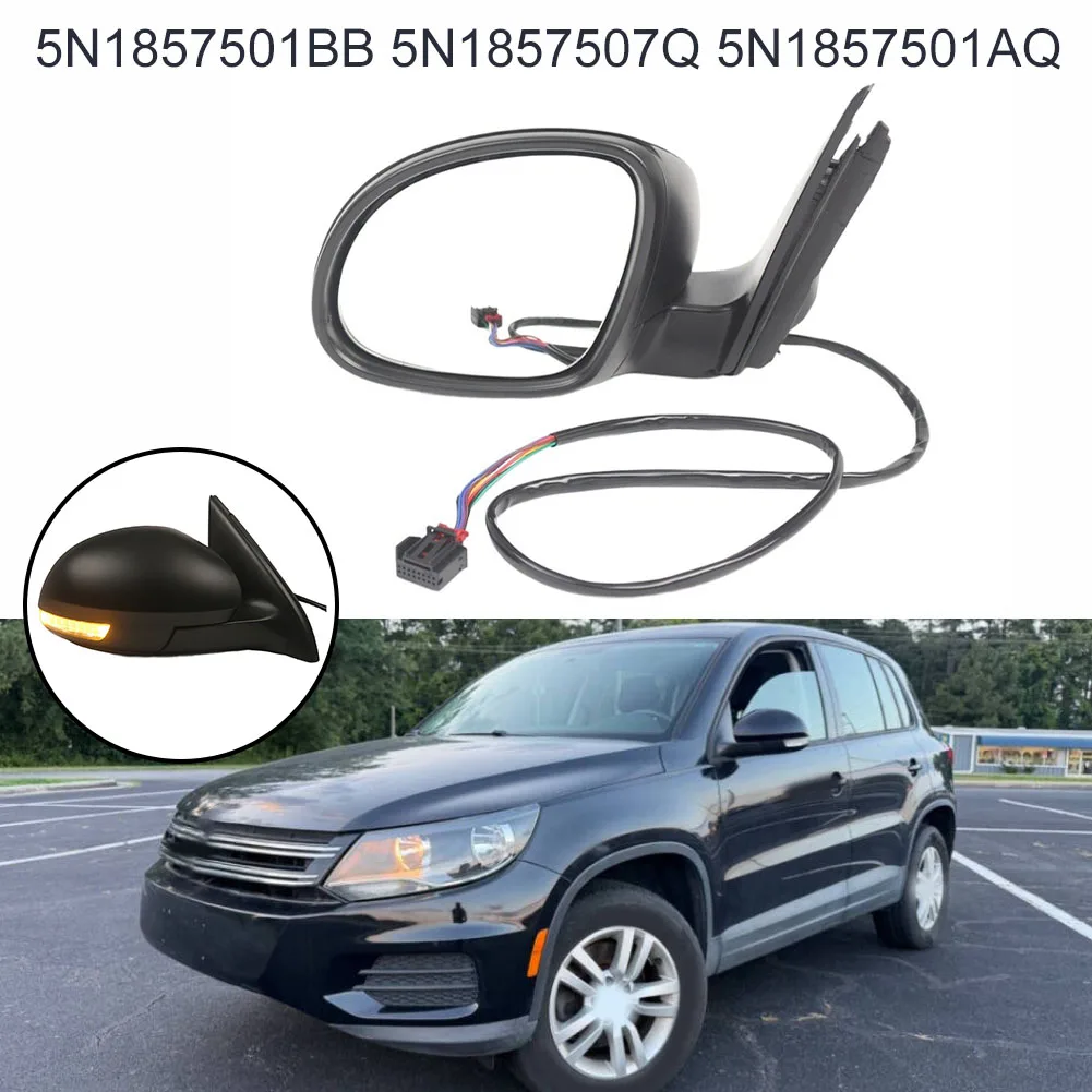 Car 9Wire Left Side Mirror 5N1857501BB 5N1857507Q For Tiguan 09-16 LHD Heated Turn Signal Power Folding Exterior Parts