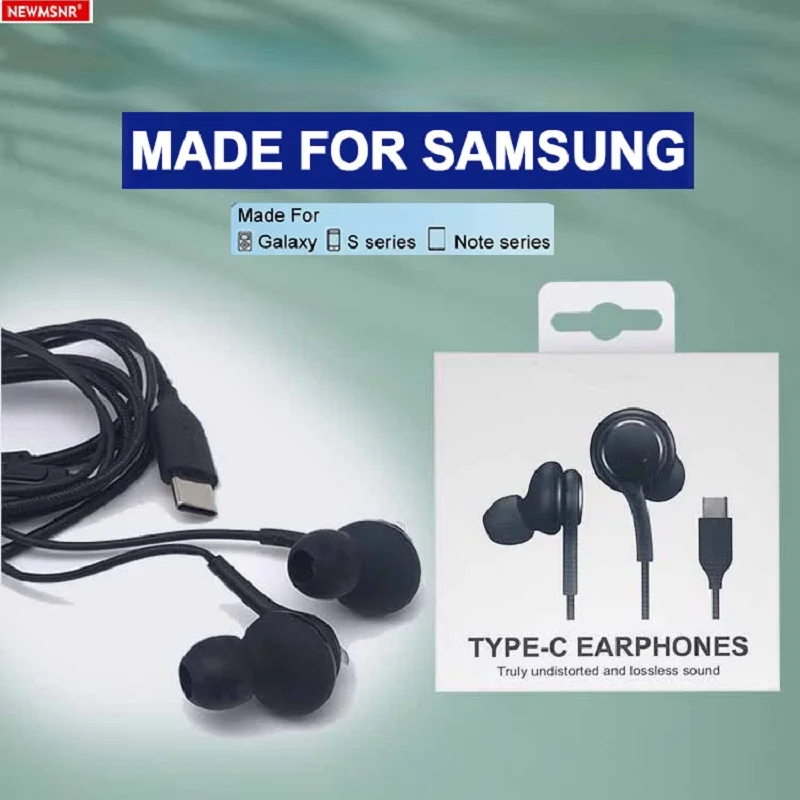 NEWMSNR HIfi Наушники-вкладыши типа C с HD-микрофоном Проводные наушники для Samsung S21 S20 S10 9 8 plus note 9 10 Наушники