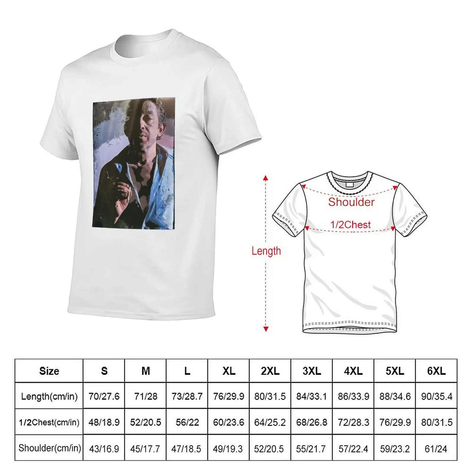 Serge Gainsbourg art portrait T-Shirt Work Style Casual T-Shirt