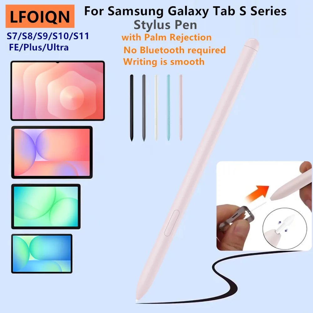 LFOIQN Tablet Stylus S Pen for Samsung Galaxy Tab S7 S8 S9 S10 FE Plus Ultra S6 S10Lite Stylus Pencil with Eraser Palm Rejection