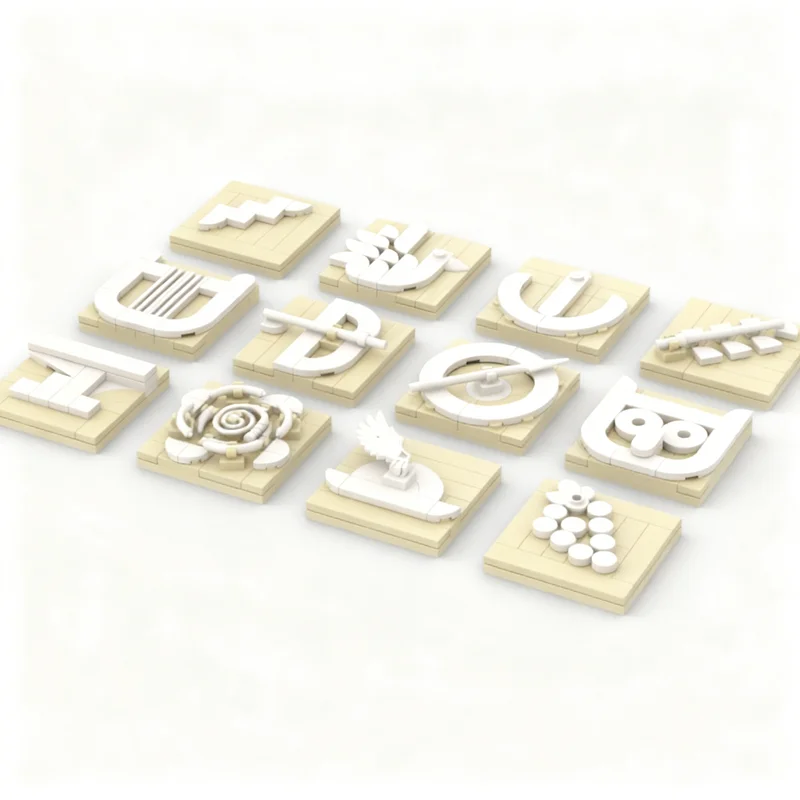 Art Craft Logo Ideas - 306 pièces MOC Sculptures Douze Olympiens