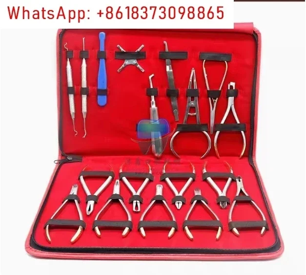 Dental Orthodontics Pliers Set 18pcs Orthodontic Forceps Distal End Cutter Plier Bracket Brace Remover Plier Dentistry Product