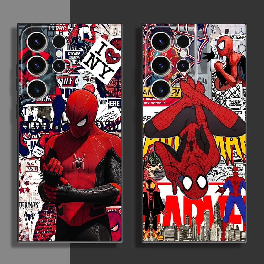 

Marvel Spiderman Deadpool Soft Funda Back Phone Cover Case for Samsung Galaxy S21 S20 FE S23 S25+ S24+ S25 Ultra S24 S21+ S22