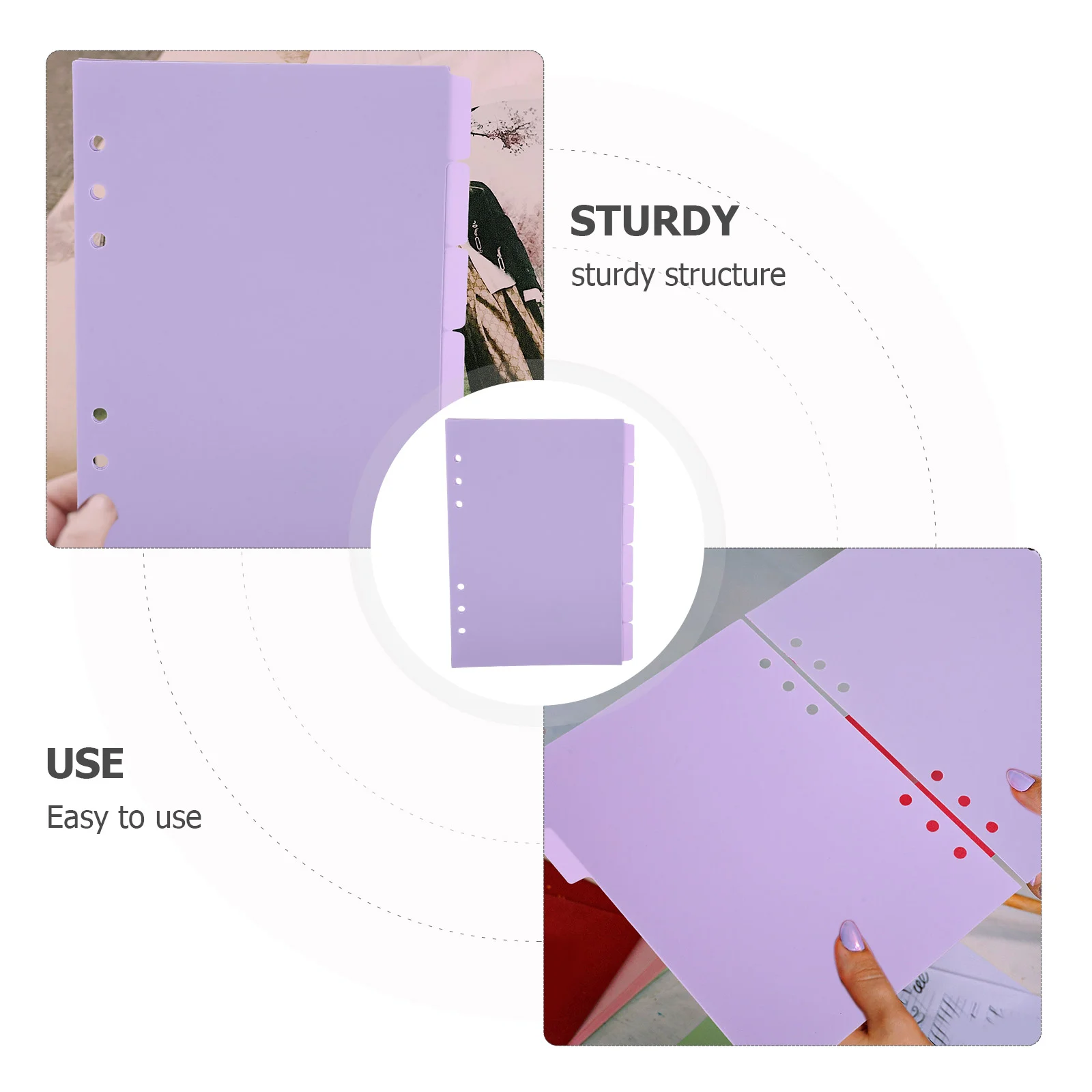 6 Pcs Handbook Classification Management Index Pagination Color A5 Size Binder Paper Dividers Tab for Ring Tabs Binders Label