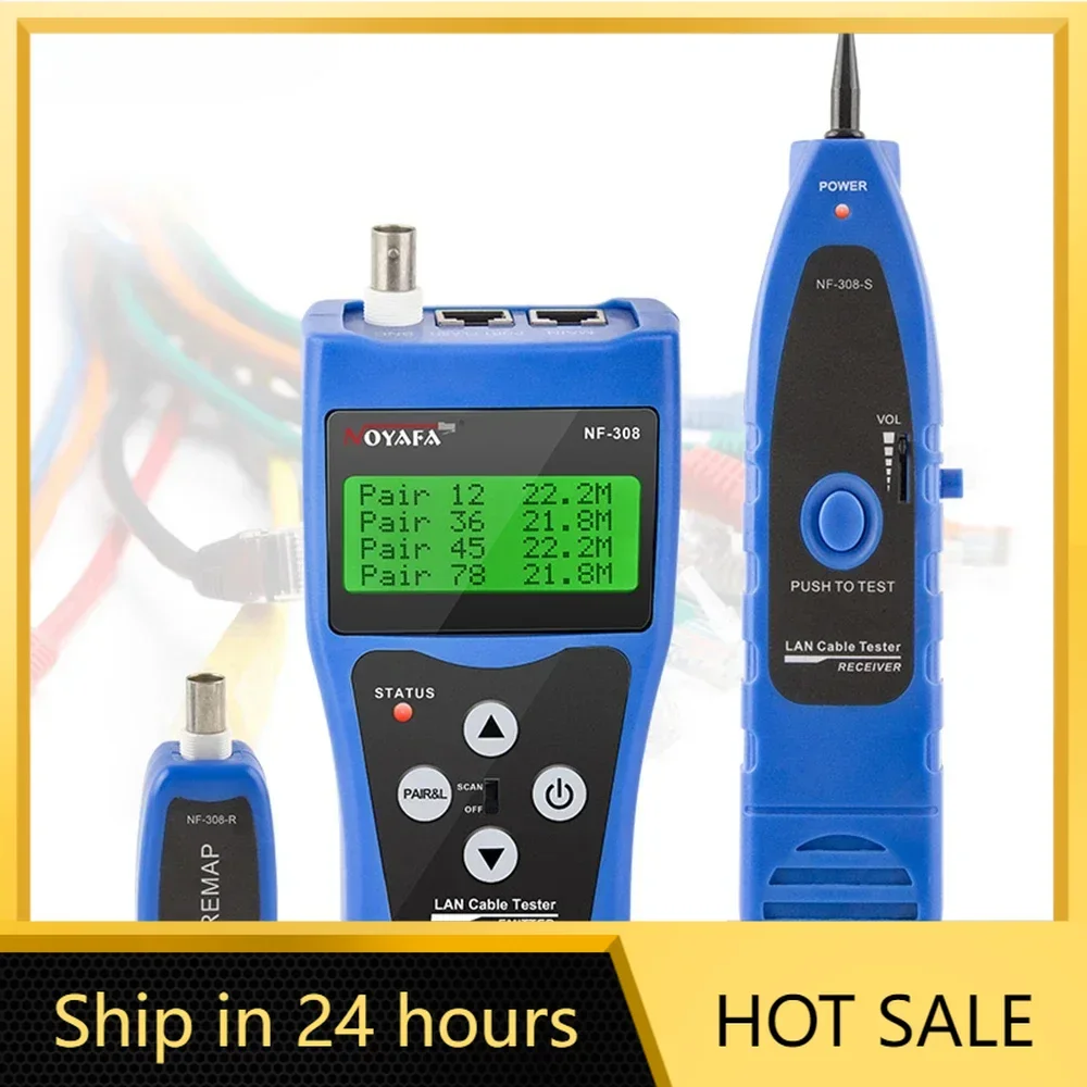 NOYAFA NF-308 Line tester Measure Network LAN Cable Length Cables Continuity Test Wire Tracker RJ45 RJ11 Ethernet Cable Tester