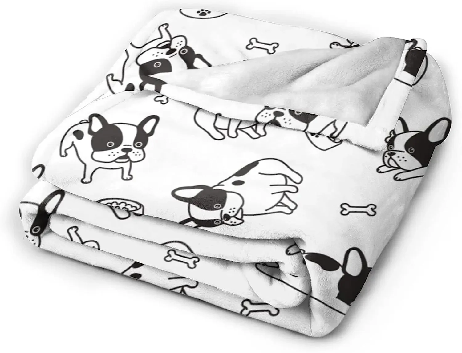 French Bulldog Flannel Fleece Bed Blanket Throw Blanket Lightweight Cozy Plush Blanket for Bedroom Living Rooms Sofa