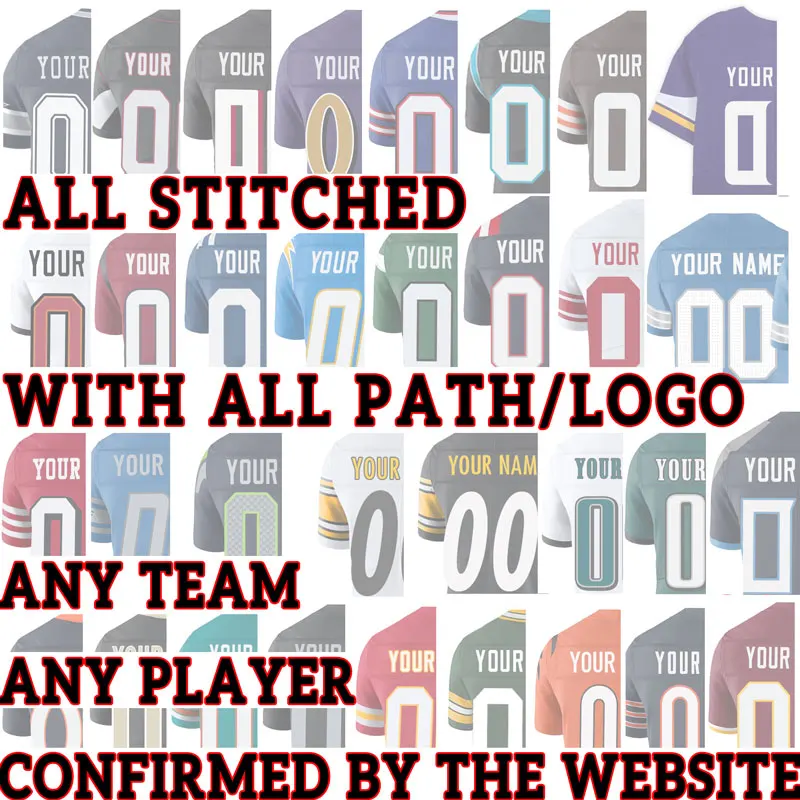 Stitched American Football Tshirt/Jersey/Tee, Full Refund If Not Satisfied (7-14Days Delivery)