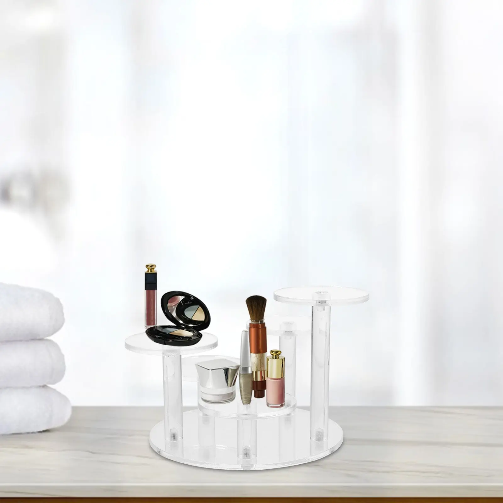 

Акриловая подставка-органайзер для украшений, парфюмерии и косметики, прозрачная, большой вместимости, для хранения на рабочем столе
