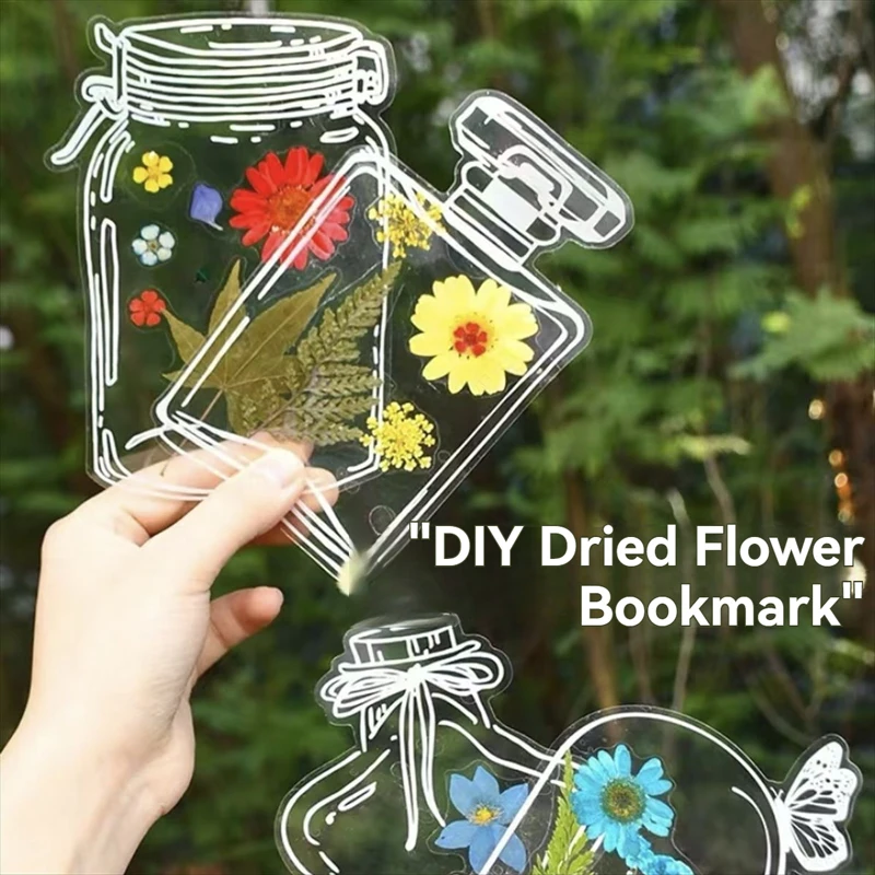Picture 3: 20PCS Bookmark Making Kit, Transparent Flower Bookmarks, Handmade Dried Flower Bookmark Kit for School, DIY Bookmark set
