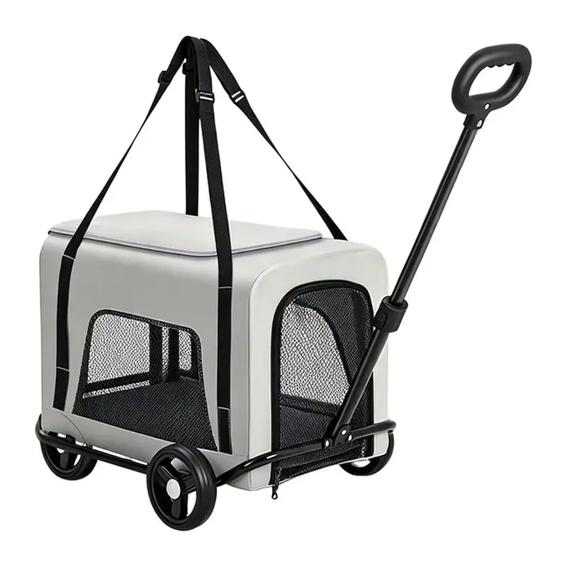 Dog Walking Cart Pet Cart Lightweight Folding Out Portable Cat Trolley Case Can Be Pulled and Pushed Multi-purpose