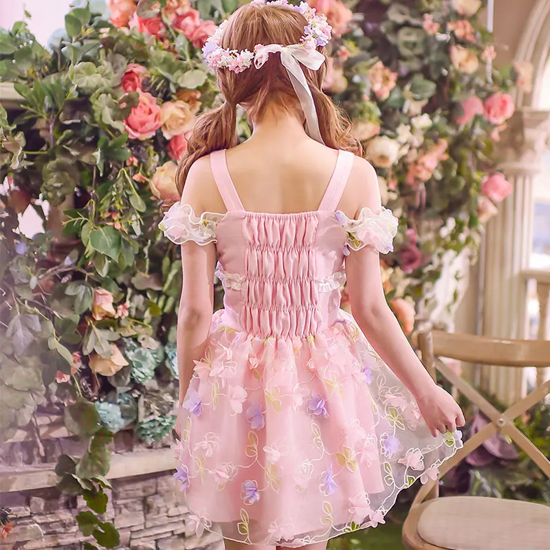 Princess sweet lolita dress Candy rain exclusive design summer girl cake printing butterfly Chiffon Dress C16AB6052