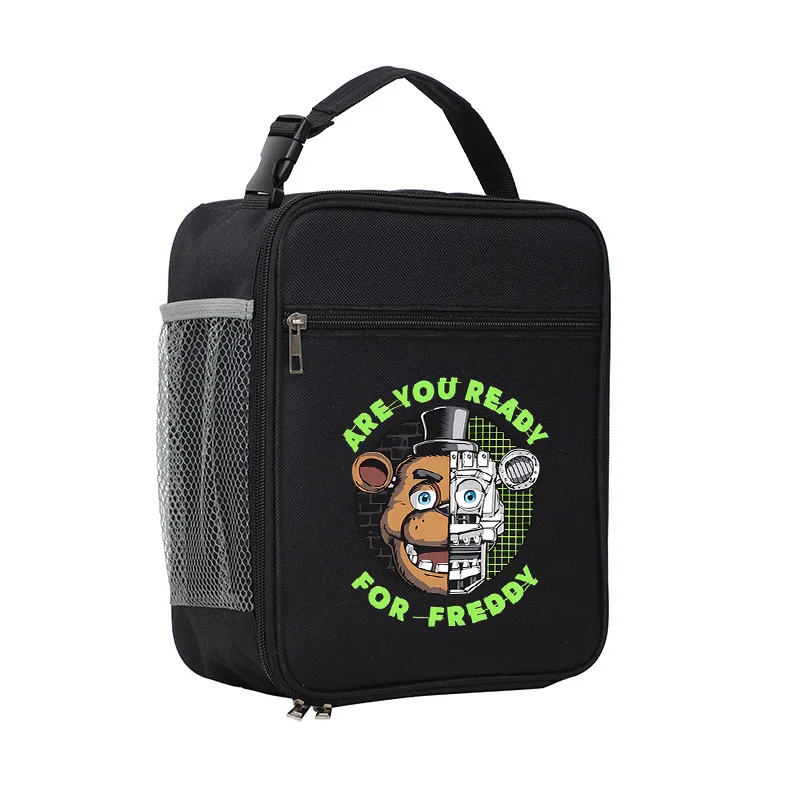Fnafs حقيبة الغداء سعة كبيرة المحمولة حقيبة عزل بنين بنات موضة أنيمي معزول المبردة الطازجة حفظ حقيبة هدية