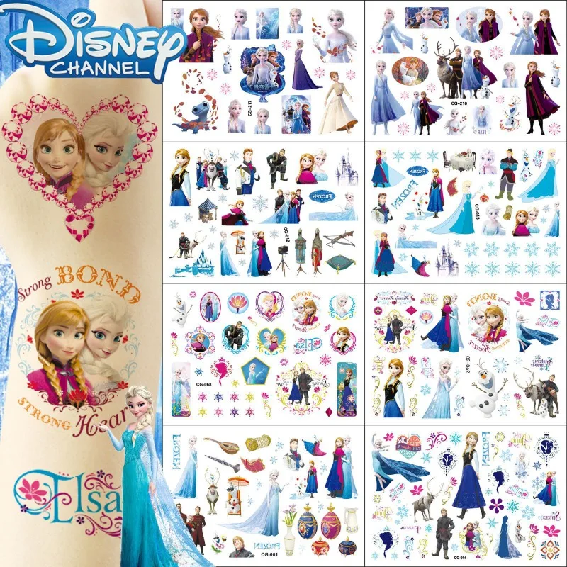 Disney Frozen Princess Tattoo Stickers Children Birthday Party Decoration Anna Elsa Cute Cartoon Stickers Kids Holiday Gift Toys