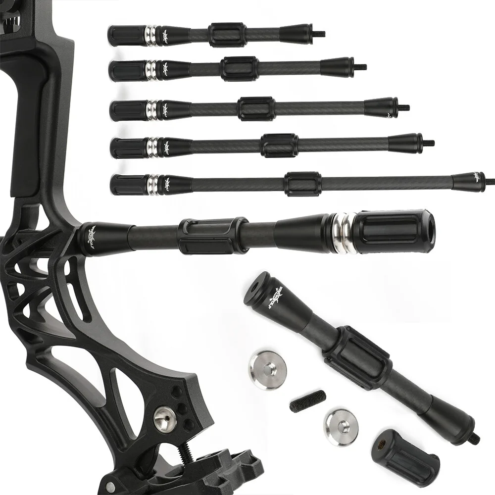 

Compound Bow Stabilizer Bar 7/9/11/12/15 Inch Archery 3K Carbon Balance Rod Shock Absorber Bow Damper for Hunting Shooting